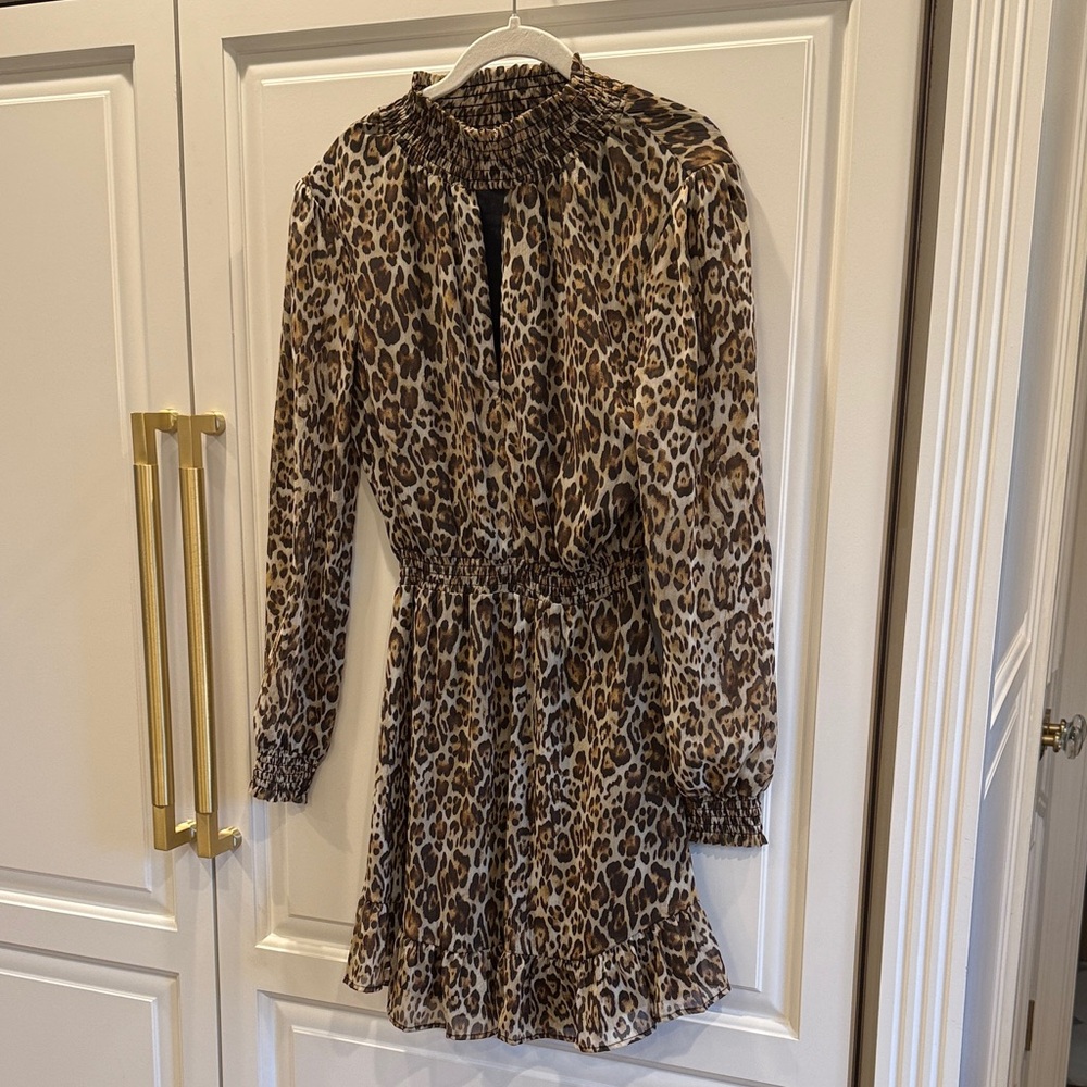 Leopard Print Long Sleeve Dress